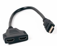 Kabel Splitter HDTV Harga Murah 1 Input 2 Output, 1 Male ke Dual 2 Female, Adaptor Kabel Splitter Video HDTV 1x2 untuk TV