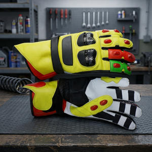Gants de moto en cuir de qualité supérieure, à doigts entiers, imperméables, respirants, compatibles avec les écrans tactiles, antidérapants, avec fermeture auto-agrippante, pour les sports de plein air - Product Image 3