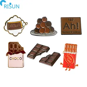 Commercio all'ingrosso Kawaii fai da te cioccolato barra Namel risvolto Logo personalizzato fabbrica calorie alimentari o Fitness cioccolato caramella spilla smalto