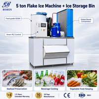 Machine à glaçons en flocons 5 tonnes, contrôle PLC, machine à glaçons automatique, machine à glaçons en flocons de neige avec système de stockage de glace