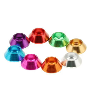 <span class=keywords><strong>Rondelle</strong></span> de protection et de décoration en aluminium anodisé, colorée, en alliage, à tête fraisée, conique, pour vis à embase conique, fournie par l'usine - Product Image 4
