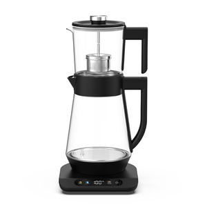 Bouilloire électrique intelligente Hotsy 0.8L+1.8L en verre 220V pour la maison et l'hôtel, avec infuseur à thé turc et support de versement - Product Image 1