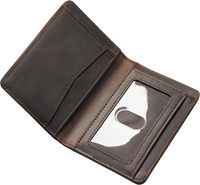 Portefeuille RFID minimaliste pour hommes femmes porte-cartes de crédit en cuir PU mince à deux volets avec poche avant porte-cartes de visite