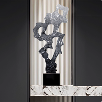 Sculpture abstraite de luxe Fengshui en résine pour la décoration de la maison et de l'hôtel, sculpture abstraite en résine pour le hall, le bureau et la décoration intérieure