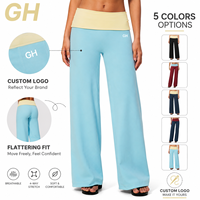 GH Leggings de yoga pour femme avec logo personnalisé, color block, taille haute, effet ventre plat, rehaussement des fesses, pour la course, la gym, le fitness et le yoga, coupe évasée