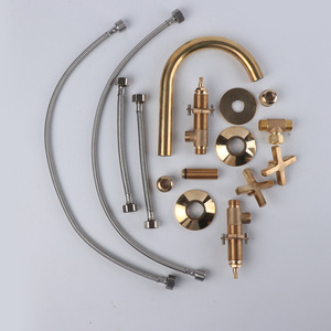 Rubinetto <span class=keywords><strong>miscelatore</strong></span> lavabo in ottone non rivestito, a 3 fori, per montaggio su piano, larghezza 8 pollici, per bagno - Product Image 3