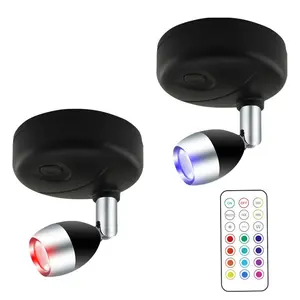 Luzes de arte para pintura sem fio rgb, holofote para bateria operado acessório para pintura, mini luz de led, puck, parede, armário, closet