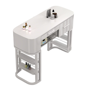 Hot Sale Beauty Salon New Arrival Modern Luxury <b>Nail</b> Salon White Manicure <b>Tables</b> <b>Nail</b> Salon Furniture - Product Image 1