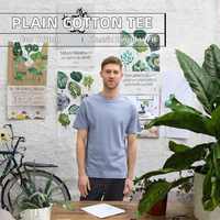 Kaos Pria 100% Katun Lengan Pendek Polos Rajutan Kasual OEM Grosir