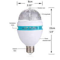 Ampoule LED rotative COYOLED B22/E27 SMD, lumière de scène automatique avec changement de couleur RVB