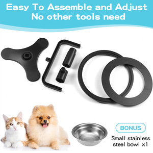 Gamelles surélevées pour chat Support réglable pour gamelles pour chat bols surélevés antidérapants en acier inoxydable avec inclinaison de 15 ° pour animaux de compagnie et chiot - Product Image 5