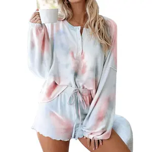 Zomer Zachte Vrouwen Pyjama Set Korte Mouw Loungewear Nachtkleding Nachtkleding Thuis Jurk