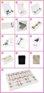 Strumento di massaggio facciale in pietra Gua Sha Bian al quarzo rosa con pelle Anti-età che stringe e ringiovanisce GuaSha di giada verde per dimagrire - Product Image 4