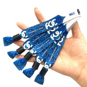 สายรัดข้อมือผ้าโพลีเอสเตอร์พิมพ์สีเต็มรูปแบบ ปรับแต่งได้ตามต้องการ สำหรับงานอีเว้นท์และตั๋วเข้าชม ขายส่ง - Product Image 1