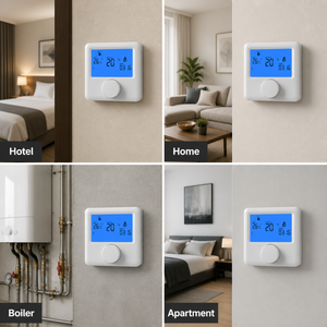 Thermostat intelligent numérique de pièce de bouton de Offre Spéciale bon marché pour le chauffage de chaudière d'eau de plancher, programmable, à piles - Product Image 6