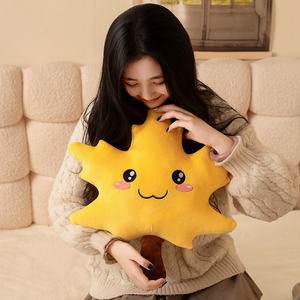 Nuevo Cojín de Peluche con Forma de Hoja de Arce, Decoración para el Hogar y el <span class=keywords><strong>Sofá</strong></span>, Regalo de Cumpleaños para Niños, Cojín Suave con Simulación de Hoja - Product Image 2