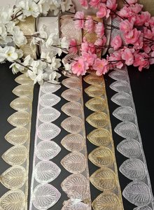 ผ้าลูกไม้ปักลายดอกไม้ทำเอง100% ผ้าฝ้ายสำหรับใส่เสื้อผ้าและรองเท้า-งานฝีมือเพื่อการเฉลิมฉลองเจ้าสาวของนักออกแบบ - Product Image 4