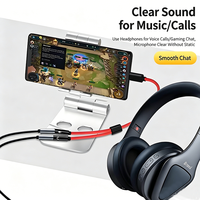 Geflochtenes 2-in-1 Typ-C Audio-Splitter-Kabel USB-C auf Dual 3,5mm Buchse Kopfhörer Laptop Adapter