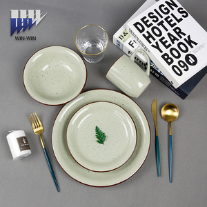 Color claro al por mayor logotipo personalizado 16 piezas Juego <span class=keywords><strong>de</strong></span> cena <span class=keywords><strong>de</strong></span> gres personalizado a buen precio y tiempo <span class=keywords><strong>de</strong></span> entrega rápido - Product Image 1