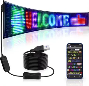 Trung Quốc tùy chỉnh led linh hoạt hiển thị signage Bảng điều chỉnh RGB lập trình USB pixel mềm hoạt hình Màn hình quảng cáo