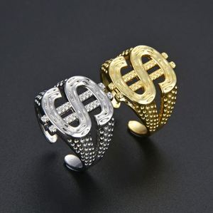 <b>Pop</b> Hip Hop Dollar Sign <b>Ring</b> Opening Design Adjustable Punk Hand Jewelry Wholesale - Product Image 3