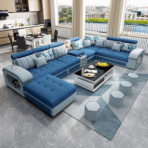 Usit può personalizzare il divano moderno in tessuto a forma di U con combinazione di soggiorno semplice e moderno con tuta per uso domestico - Product Image 4