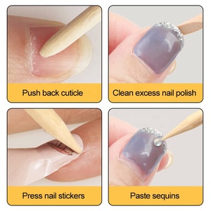 Bastoncini Monouso a Doppia Punta di Alta Qualità con Lima per Unghie e Spingicuticole in Legno d'Arancio per Manicure - Product Image 2