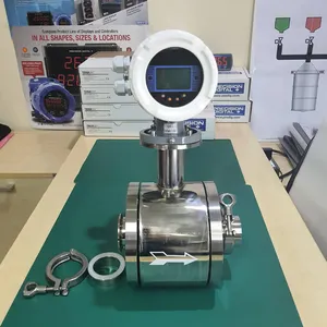 4-20ma Food Grade Milk Beer Alcohol Flowmeter Medidor De Flujo De Agua Water Sanitary Electromagnetic Flow Meter For Brewery