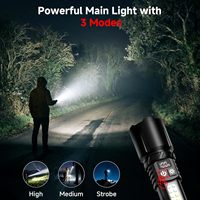 Lampe torche tactique LED rechargeable portable haute puissance, zoomable, longue portée, étanche, pour situations d'urgence en extérieur