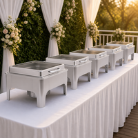 Réchaud alimentaire en acier inoxydable, chauffage à l'alcool, contrôle automatique de la température, 6L, 50-70°C, service de restauration, banquet de mariage, hôtel