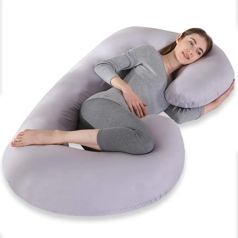 Wholesale C shaped pregnancy pillow silicone pregnant pillow Washable maternity pillow