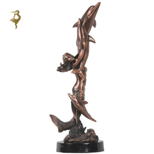 Vente en gros de statues de sirène en bronze statue de sirène <span class=keywords><strong>nue</strong></span> en bronze pour jardin sculpture de sirène réaliste - Product Image 2