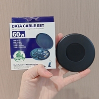 Kit de voyage convertible 6-en-1 avec logo OEM boîte de rangement multifonctionnelle pour câble USB C adaptateur OTG support de téléphone en cuivre pur