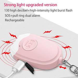 充電式アンチウルフアラーム女子学生自己防衛キーチェーン個人的なセキュリティデバイス - Product Image 6