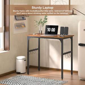 UCHANCE piccola scrivania del <span class=keywords><strong>Computer</strong></span> con <span class=keywords><strong>4</strong></span> ganci e piedini regolabili, tavolo da scrittura impermeabile per l'home Office o piccoli spazi - Product Image 5