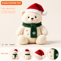 Ours en peluche à poils longs motif flocon de neige, emballé pour cadeau, pour la vitrine de Noël