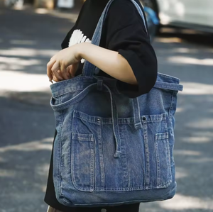 Bolso unisex de mezclilla de alta calidad, bolsillo de mezclilla, bolso de lona de mezclilla vintage - Product Image 4