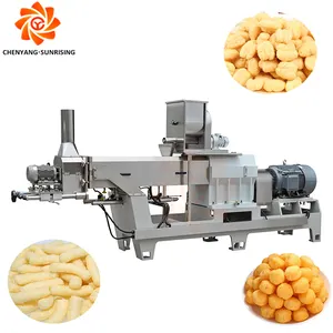 Máquina extrusora de salgadinhos de arroz para fazer salgadinhos de milho, linha de produção de torradas de pão para enchimento de alimentos