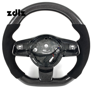 Volant personnalisé en fibre de carbone et daim noir pour <span class=keywords><strong>Jaguar</strong></span> F <span class=keywords><strong>TYPE</strong></span> SVR XE XFL F PACE <span class=keywords><strong>E</strong></span> PACE 2015-2025 - Product Image 1