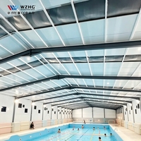 Piscina Prefabricada con Estructura Metálica, Arena Deportiva Multifuncional, Piscina Cubierta con Estructura de Acero