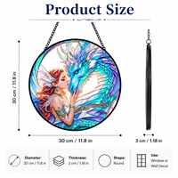 Attrape-soleil Xinhangchen Dragon Fée Art Déco 20 cm en verre teinté, écologique, décoration d'intérieur, cadeau pour mariage et fête