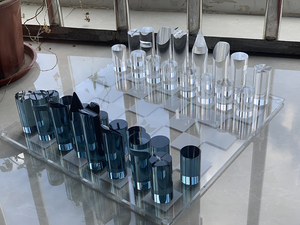 Set di <span class=keywords><strong>scacchi</strong></span> in acrilico personalizzato di lusso colorato in cristallo di Lucite internazionale - Product Image 5