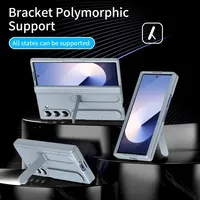 Étui antichoc avec anneau magnétique et support pliable, design armure TPU+PC, anti-traces de doigts, pour Z Fold 6/5/4/3 Camera