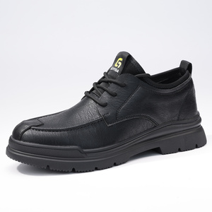 Zapatos de Chef Negros con Suela Suave Antideslizante, Zapatos de Seguridad de Moda SRC, Botas Casuales de Cuero para Hombre, Zapatos de Trabajo Impermeables Resistentes al Aceite - Product Image 4