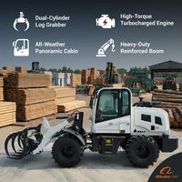 Cargadora de Ruedas Compacta en Oferta con Cabina Cerrada, Sistema de Potencia Hidráulica 4x4 de Alta Resistencia para Silvicultura y Manipulación de Madera