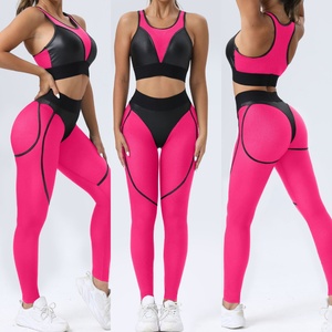 New mô hình rắn hai mảnh Yoga đặt Sexy Áo ngực thể thao & Nâng mông quần cộng với kích thước tập thể dục trang phục - Product Image 1