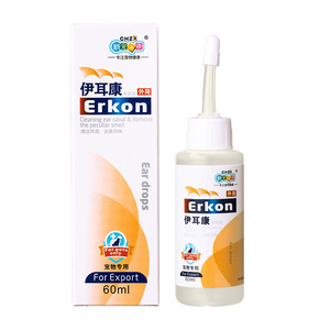 Chzk Erkon Gouttes auriculaires 60 ml – Solution nettoyante pour animaux de compagnie uniquement - Product Image 1