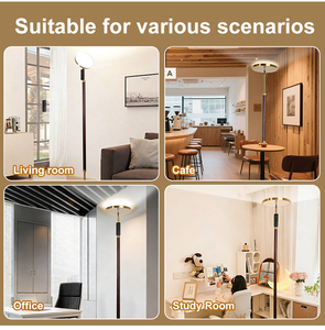 LED Floor Lamp Solid Wood Construction 30W 3000LM Remote <b>Control</b> Stepless Dimming Color Changing Midcentury <b>Standing</b> Lamp - Product Image 4