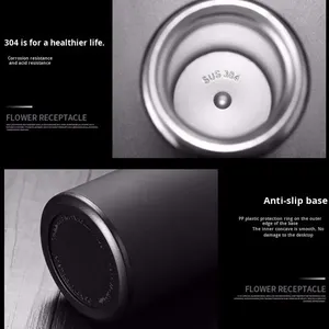 Botella de Agua de Doble Capa con Aislamiento al Vacío, Taza Térmica de Acero Inoxidable con Indicador de Temperatura para Bebidas Calientes - Product Image 5