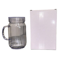 Faible MOQ, Logo personnalisé, Gobelet DIY effet globe à neige, Verres type Mason Jar, Tasses et Mugs de 12oz et 16oz avec couvercle en bambou et paille, pour verre canette de bière transparent